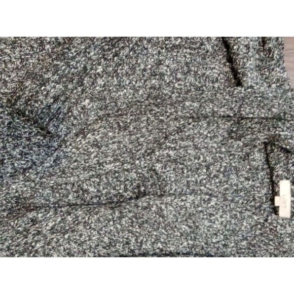 Loft Sweater Womens Size Small Open Front Cardigan Black White Cotton Blend - Picture 4 of 6